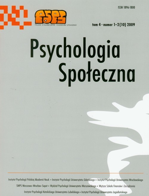 okładka Psychologia społeczna  1-2 2009 Tom 4 książka