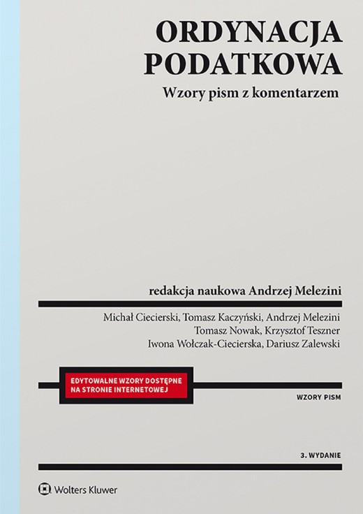 okładka Ordynacja podatkowa. Wzory pism z komentarzem (pdf) ebook | pdf | Opracowania Zbiorowe