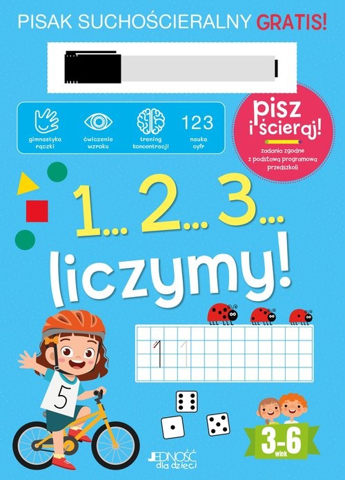 okładka 1...2...3... Liczymy! Książka z pisakiem suchościeralnym książka | Oliwia Dulęba