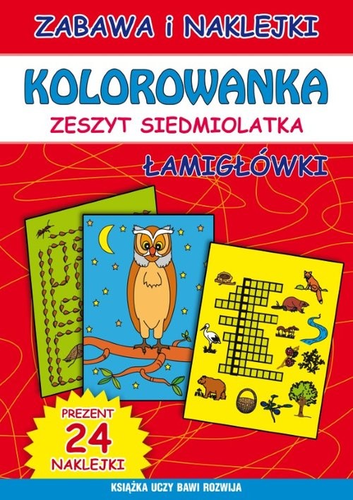 okładka Kolorowanka zeszyt siedmiolatka Łamigłówki książka | Beata Guzowska, Bindek Marta