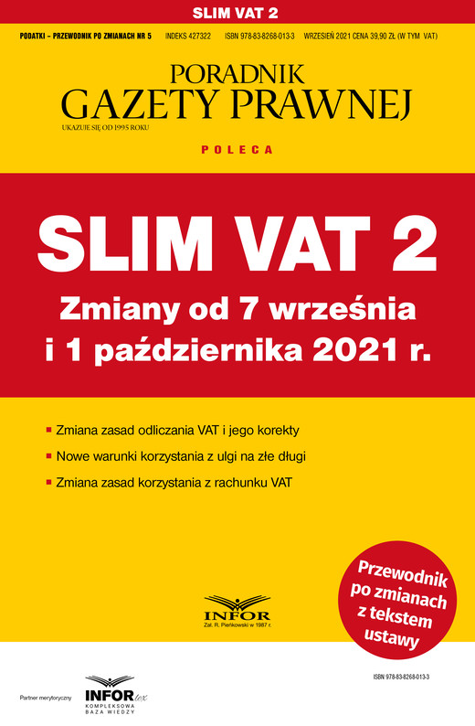 okładka Slim VAT 2 zmiany od 7 września i 1 października 2021 ebook | pdf | Opracowania Zbiorowe