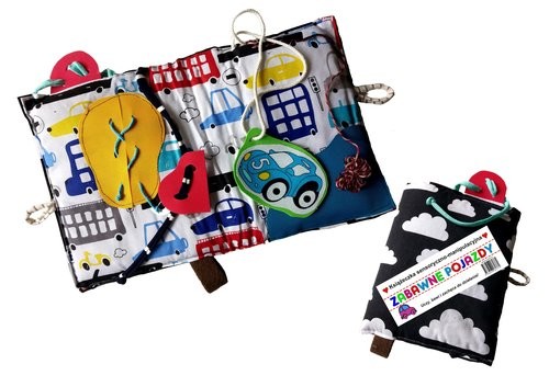 okładka Zabawne pojazdy Książeczka sensoryczno-manipulacyjna książka