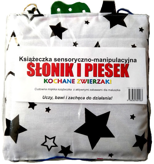 okładka Słonik i piesek Książeczka sensoryczno-manipulacyjna książka