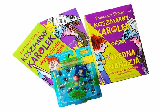 okładka Pakiet Dziwaczne muchy i przerażające pająki + Koszmarny Karolek kontra Wredna Wandzia książka | Francesca Simon