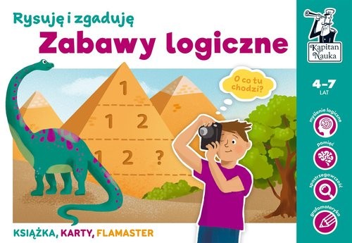 okładka Zabawy logiczne Rysuję i zgaduję Kapitan Nauka książka | Monika Sobkowiak