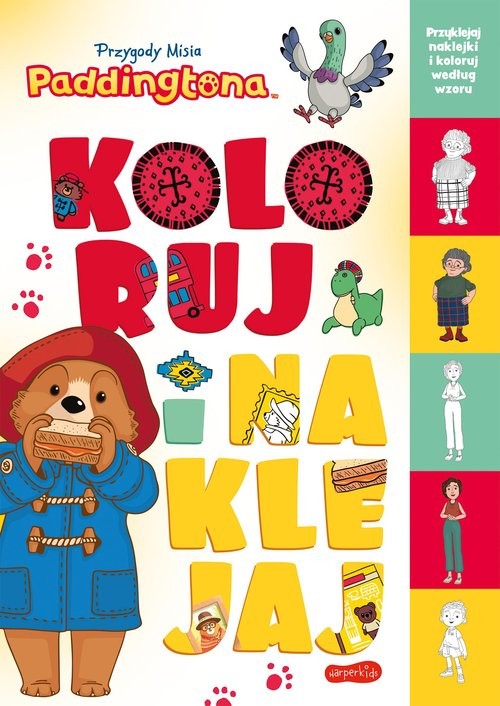 okładka Przygody Misia Paddingtona Koloruj i naklejaj książka | Izabela Karpiszuk