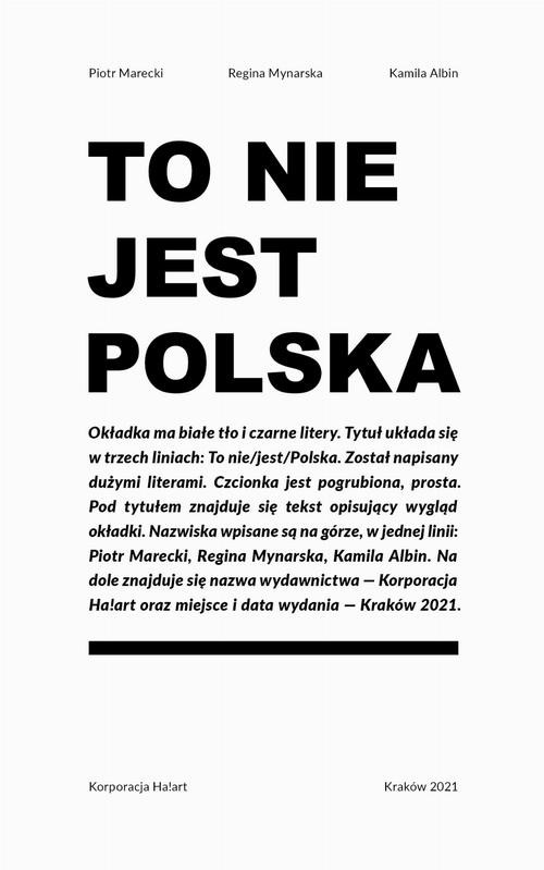 okładka To nie jest Polska ebook | epub, mobi | Regina Mynarska, Kamila Albin, Piotr Marecki