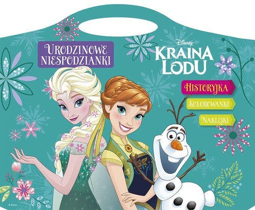 okładka Urodzinowe niespodzianki Disney Kraina Lodu Historyjka Kolorowanki Naklejki książka