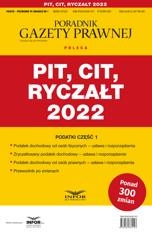okładka PIT, CIT, Ryczałt 2022 ebook | pdf | Opracowania Zbiorowe