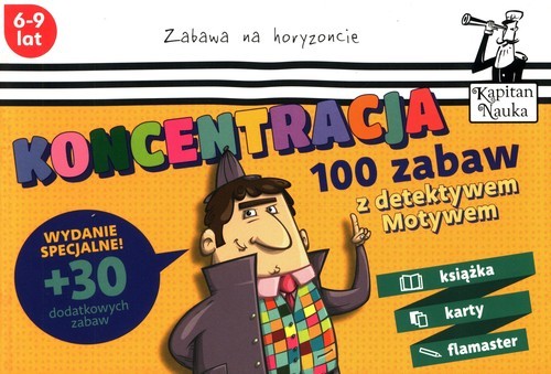 okładka 100 zabaw z detektywem Motywem Koncentracja książka | Agnieszka Biela, Joanna Zagrajek, Przedniczek Magdalena