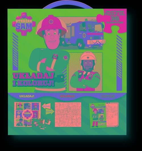 okładka Strażak Sam Układaj i koloruj książka