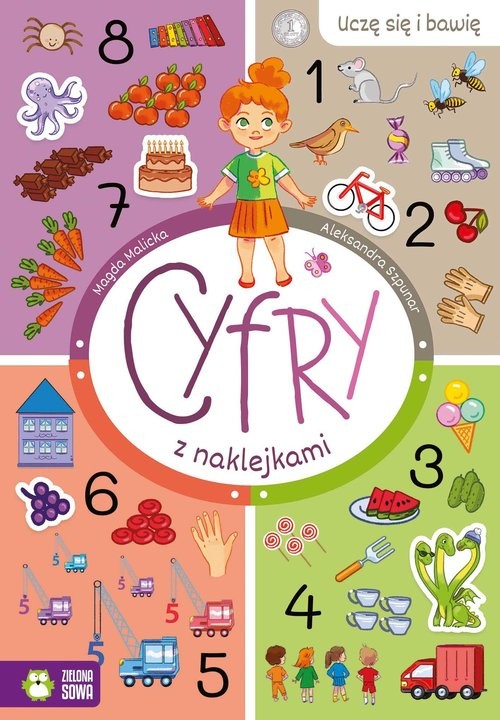 okładka Uczę się i bawię Cyfry z naklejkami książka | Malicka Magda
