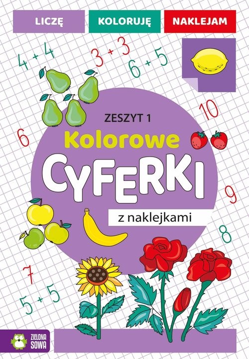 okładka Kolorowe cyferki z naklejkami Zeszyt 1 książka