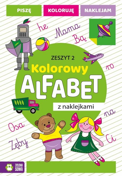 okładka Kolorowy alfabet z naklejkami Zeszyt 2 książka