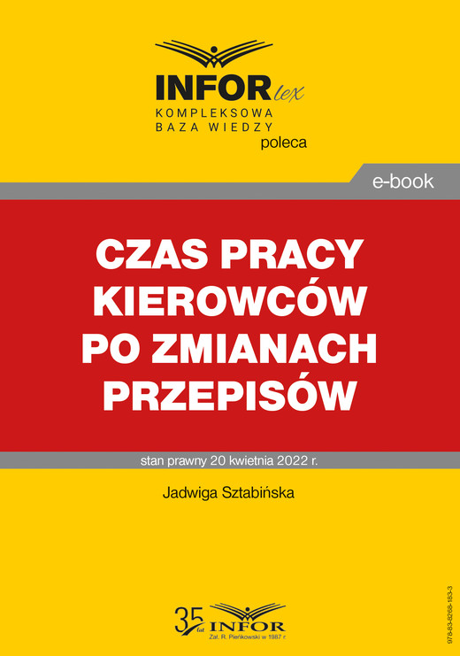 okładka Czas pracy kierowców po zmianach przepisów ebook | pdf | Jadwiga Sztabińska