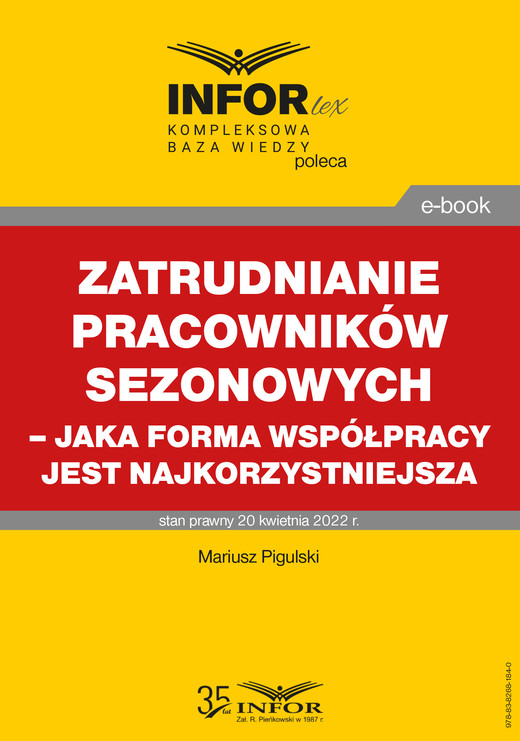 okładka Zatrudnianie pracowników sezonowych – jaka forma współpracy jest najkorzystniejsza ebook | pdf | Mariusz Pigulski