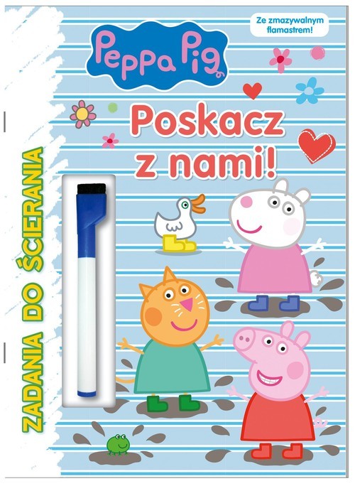 okładka Peppa Pig Zadania do ścierania Poskacz z nami książka | Opracowania Zbiorowe