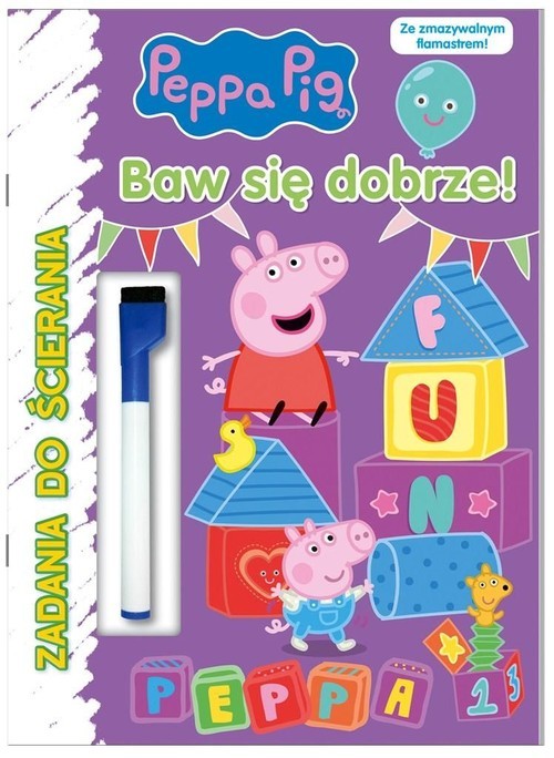 okładka Peppa Pig Zadania do ścierania Baw się dobrze książka