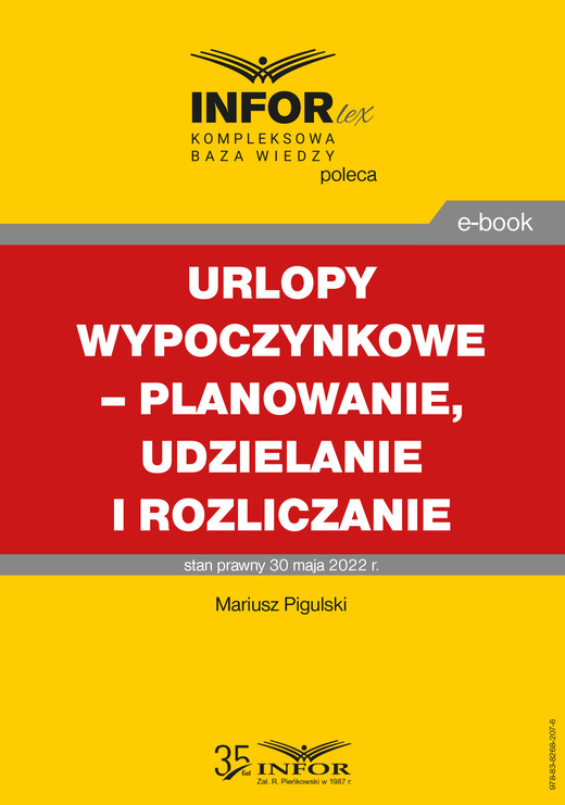 okładka Urlopy wypoczynkowe – planowanie, udzielanie i rozliczanie ebook | pdf | Mariusz Pigulski