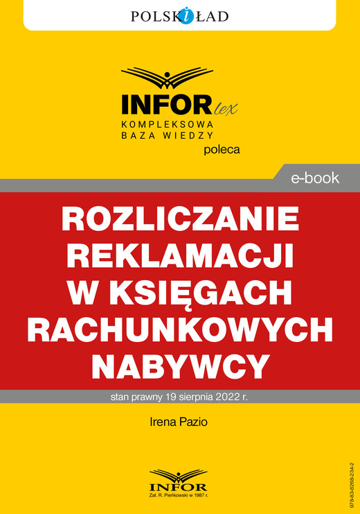 okładka Rozliczanie reklamacji w księgach rachunkowych nabywcy ebook | pdf | Irena Pazio