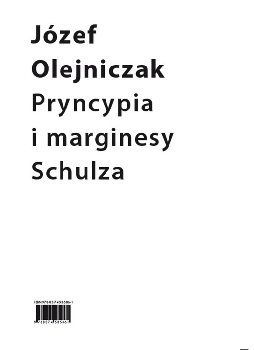 okładka Pryncypia i marginesy Schulza ebook | epub, mobi | Józef Olejniczak