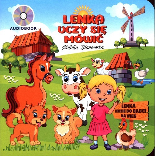 okładka Lenka uczy się mówić Lenka jedzie do babci na wieś Książka + audiobook książka | Natalia Zdanowska