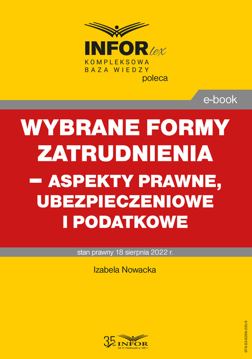 okładka Wybrane formy zatrudnienia – aspekty prawne, ubezpieczeniowe i podatkowe ebook | pdf | Izabela Nowacka