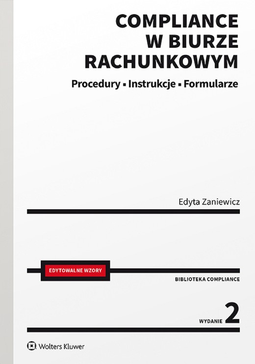 okładka Compliance w biurze rachunkowym - procedury, instrukcje, formularze (pdf) ebook | pdf | Edyta Zaniewicz