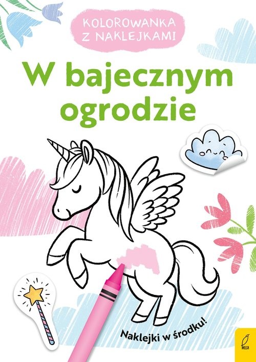 okładka Kolorowanka z naklejkami W bajecznym ogrodzie książka