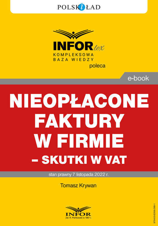 okładka Nieopłacone faktury w firmie – skutki w VAT ebook | pdf | Tomasz Krywan