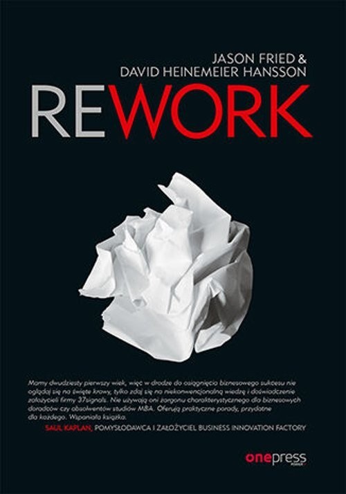 okładka Rework książka | Jason Fried, David HeinemeierHansson