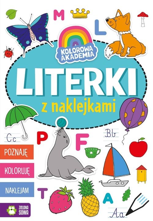 okładka Kolorowa Akademia Literki z naklejkami książka