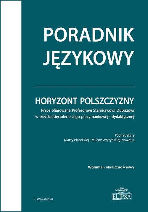 okładka Horyzont polszczyzny. Prace ofiarowane Profesorowi Stanisławowi Dubiszowi książka