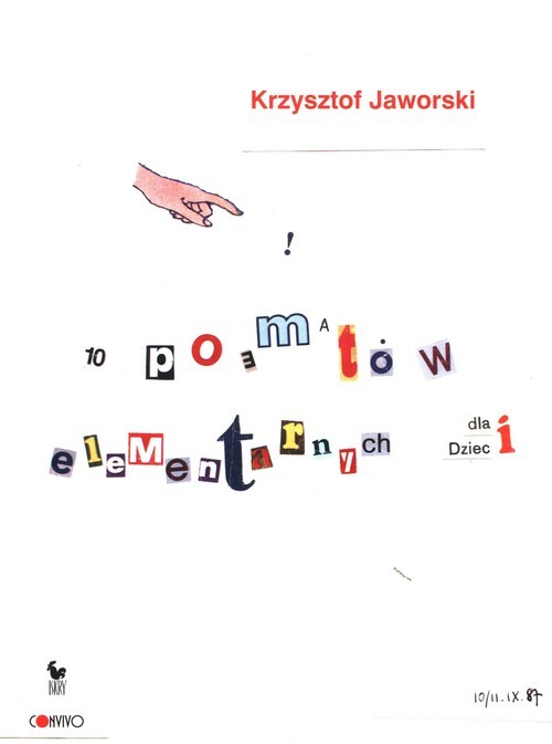 okładka 10 poematów elementarnych dla dzieci książka | Krzysztof Jaworski
