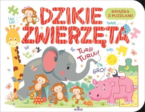okładka Dzikie zwierzęta Książka edukacyjna z puzzlami książka | Jarek Żukowski