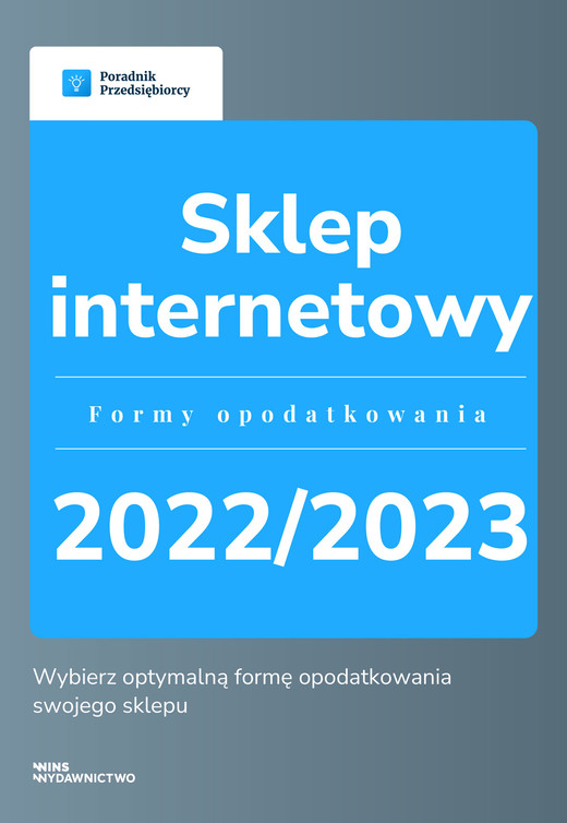 okładka Sklep internetowy – formy opodatkowania 2022/2023 ebook | pdf | Kinga Jańczak
