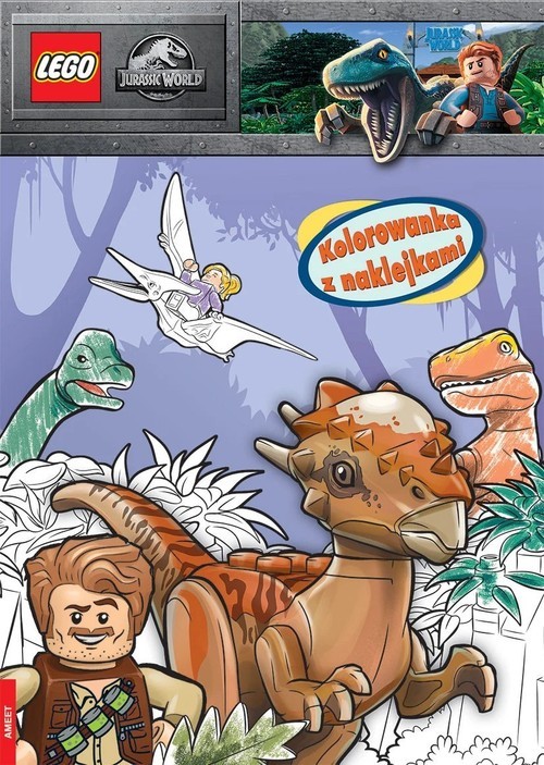 okładka Lego Jurassic World Kolorowanka Z Naklejkami książka