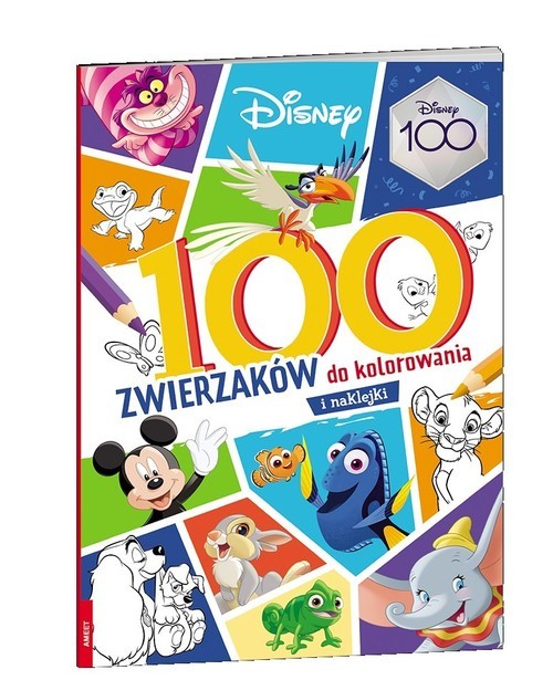 okładka Disney mix 100 Zwierzaków do kolorowania książka