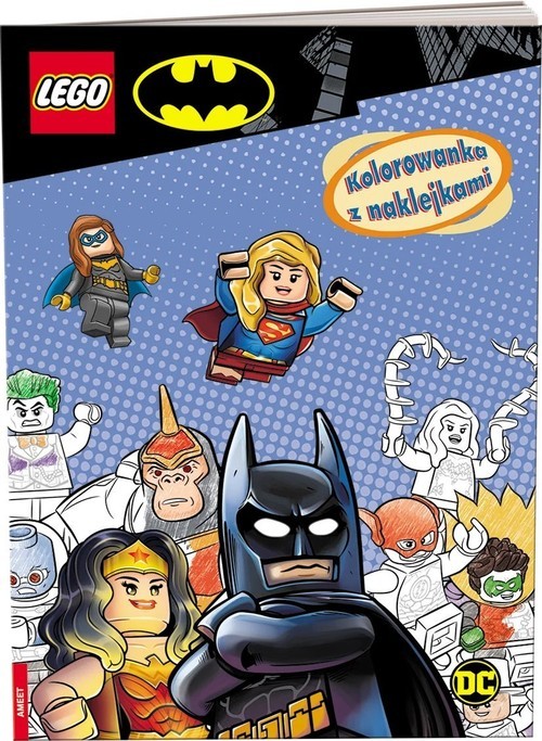 okładka Lego Dc Comics Kolorowanka z naklejkami książka