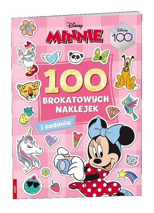 okładka Minnie 100 brokatowych naklejek książka