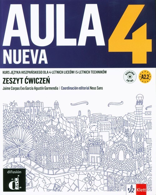 okładka Aula Nueva 4 Język hiszpański Zeszyt ćwiczeń Liceum Technikum książka