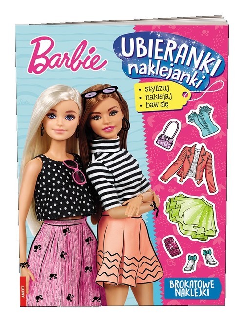 okładka Barbie Ubieranki naklejanki książka