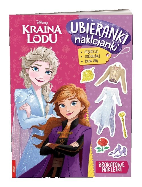 okładka Kraina Lodu Ubieranki naklejanki książka