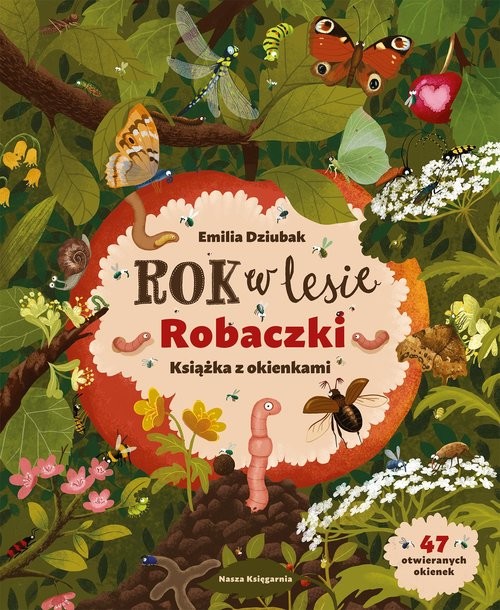 okładka Rok w lesie Robaczki Książka z okienkami książka | Emilia Dziubak