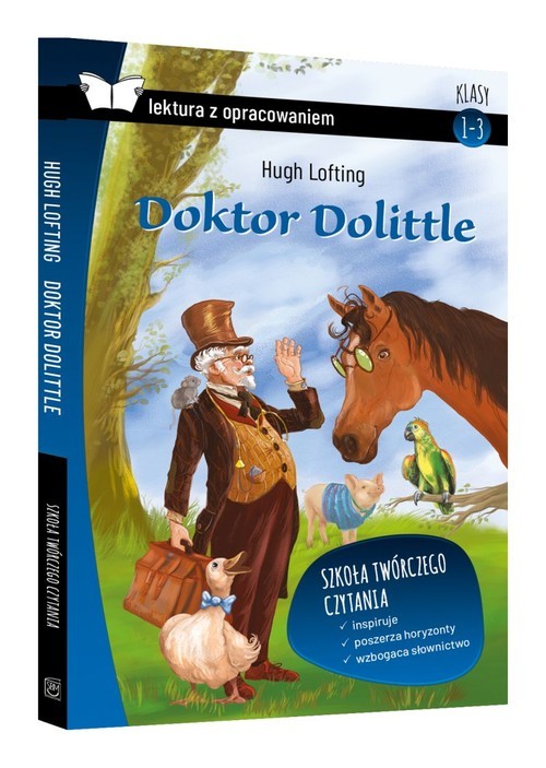 okładka Doktor Dolittle lektura z opracowaniem Klasy 1-3 książka | Hugh Lofting