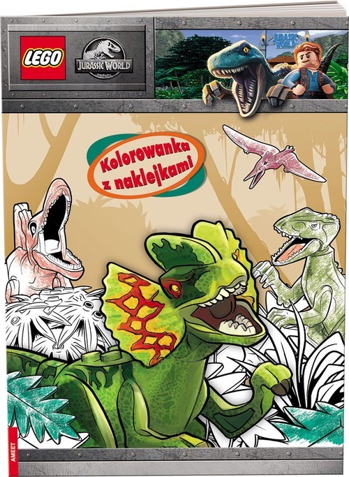 okładka Lego Jurassic World Kolorowanka z naklejkami książka