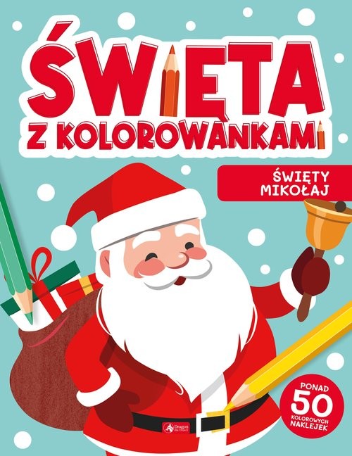 okładka Święta z kolorowankami Święty Mikołaj książka