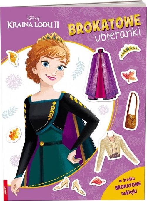 okładka Kraina Lodu Brokatowe ubieranki książka