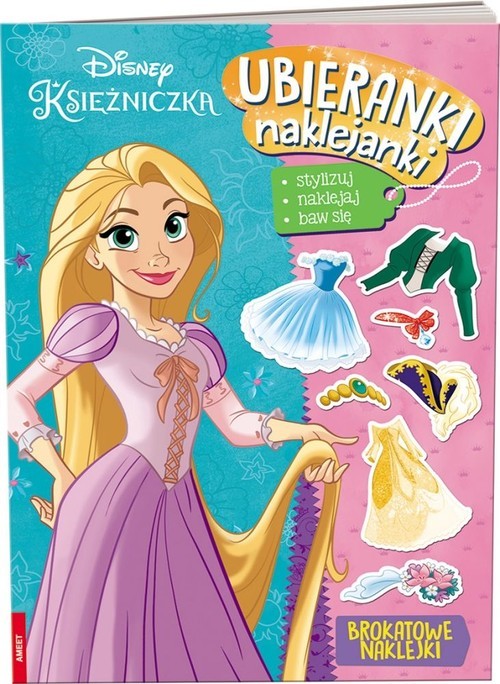okładka Disney Księżniczka Ubieranki naklejanki książka
