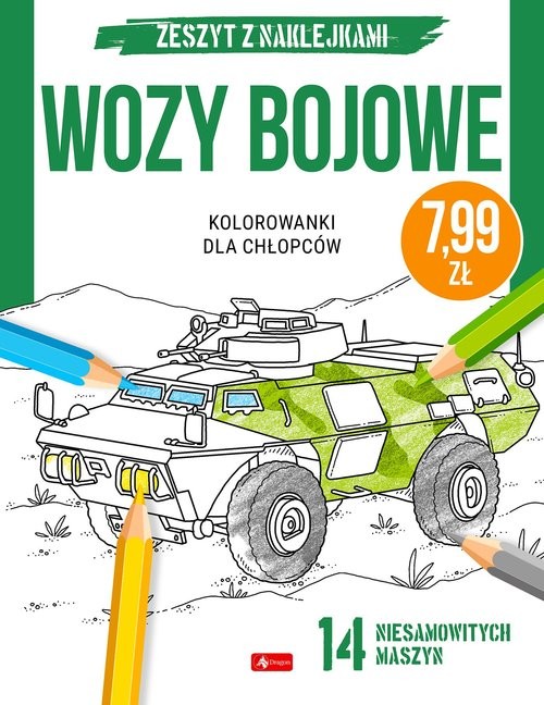 okładka Kolorowanki dla chłopców Wozy bojowe książka
